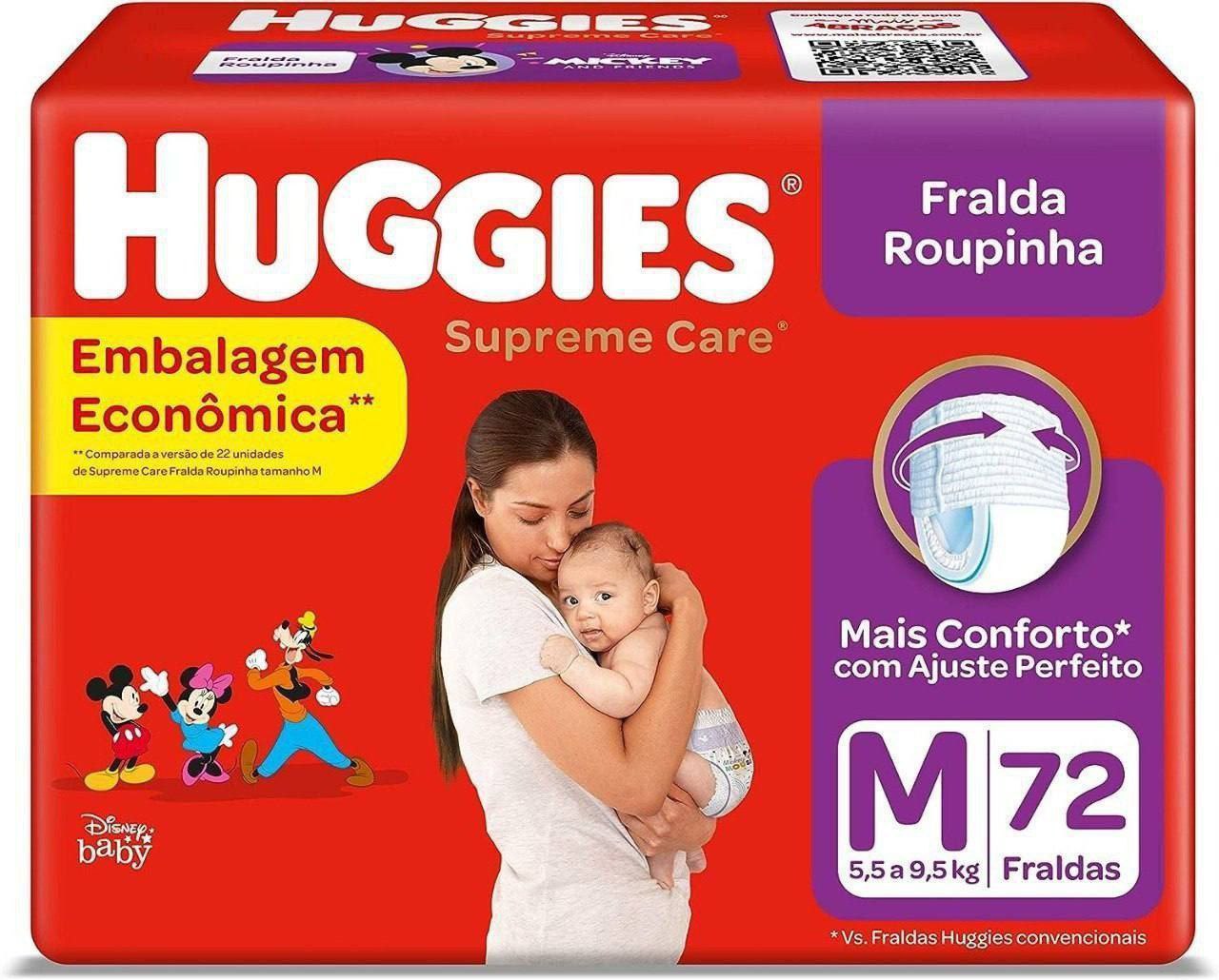 Fralda Huggies Supreme Care Roupinha M 72 unidades