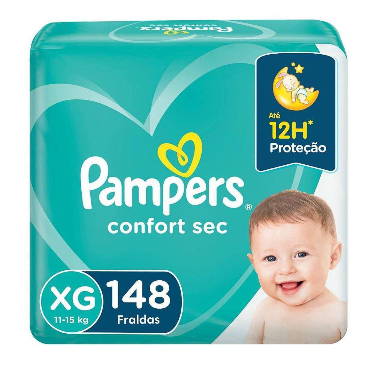 Fralda Pampers Confort Sec XG 148 Unidades