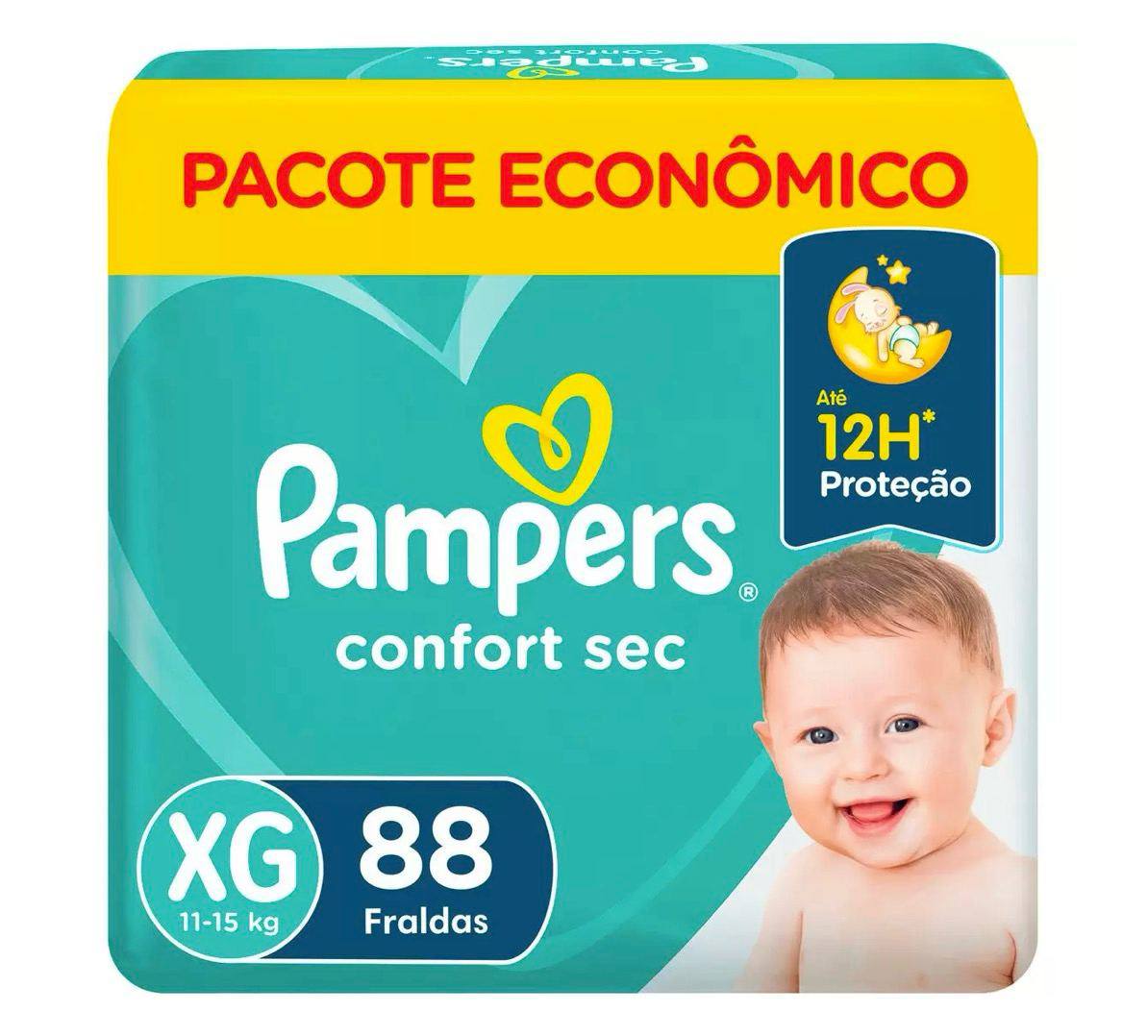 Fralda Pampers Confort Sec XG 88 Unidades