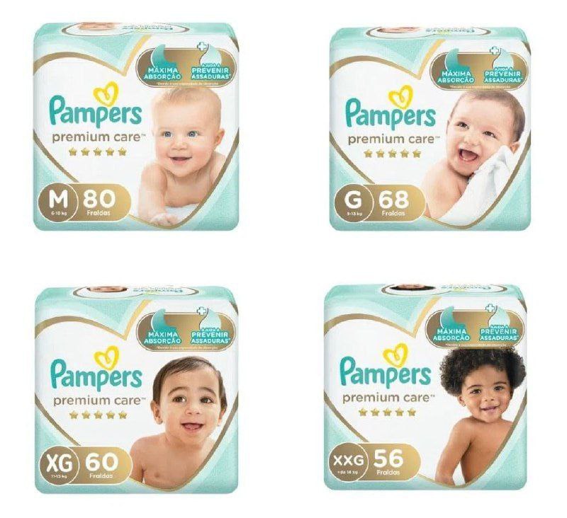 Fralda Pampers Premium Care Fita Em Promoção No Mamãe Pechincha