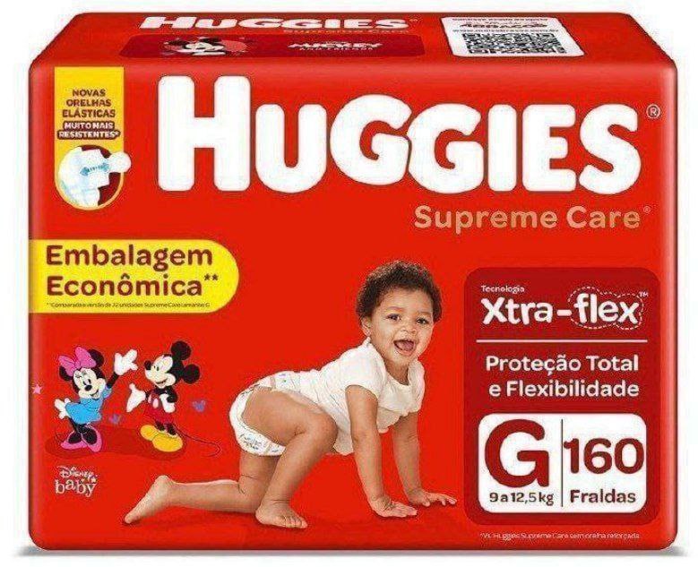 HUGGIES Fralda Supreme Care G - 160 fraldas, Cor: Vermelho