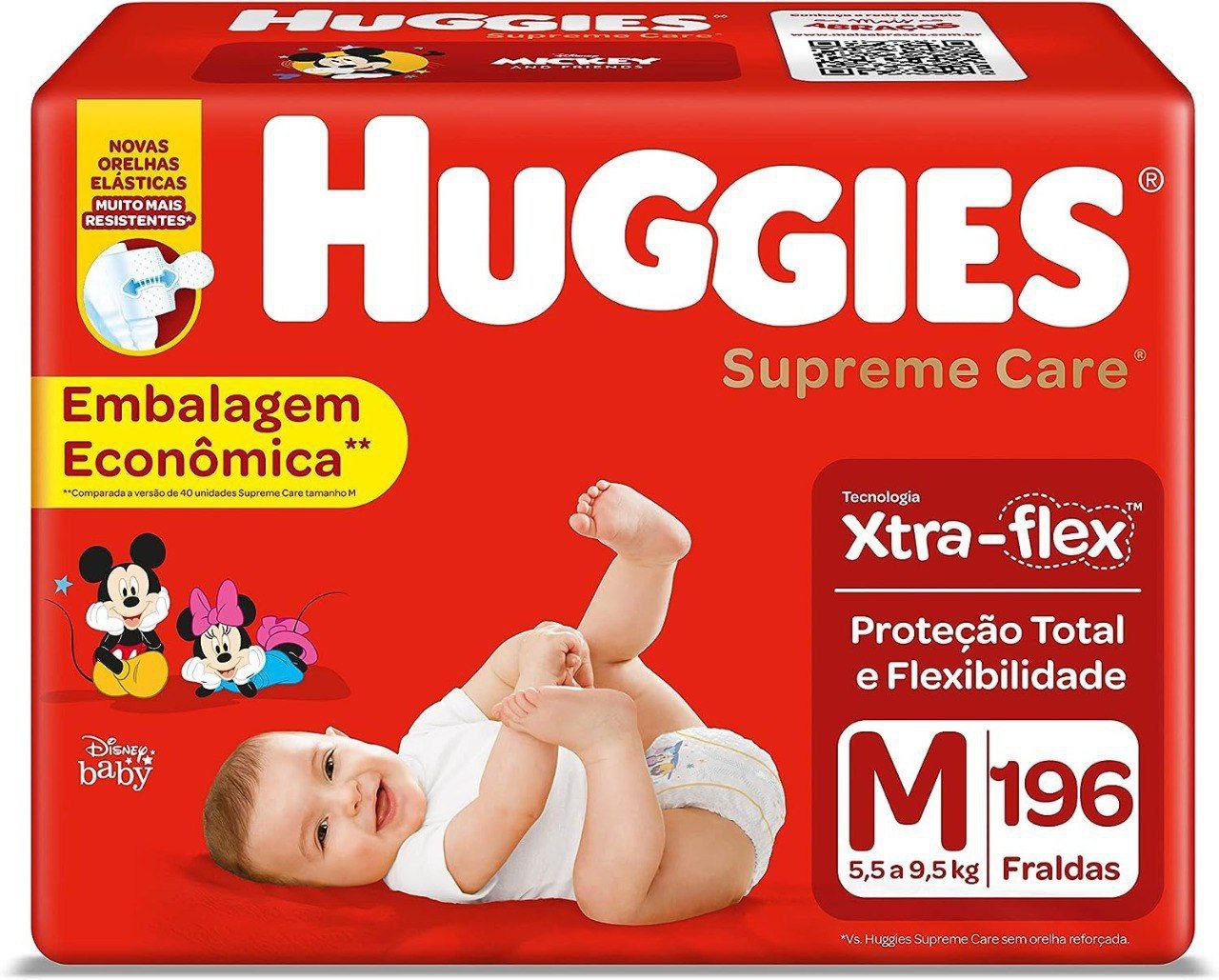 HUGGIES Fralda Supreme Care M - 196 fraldas