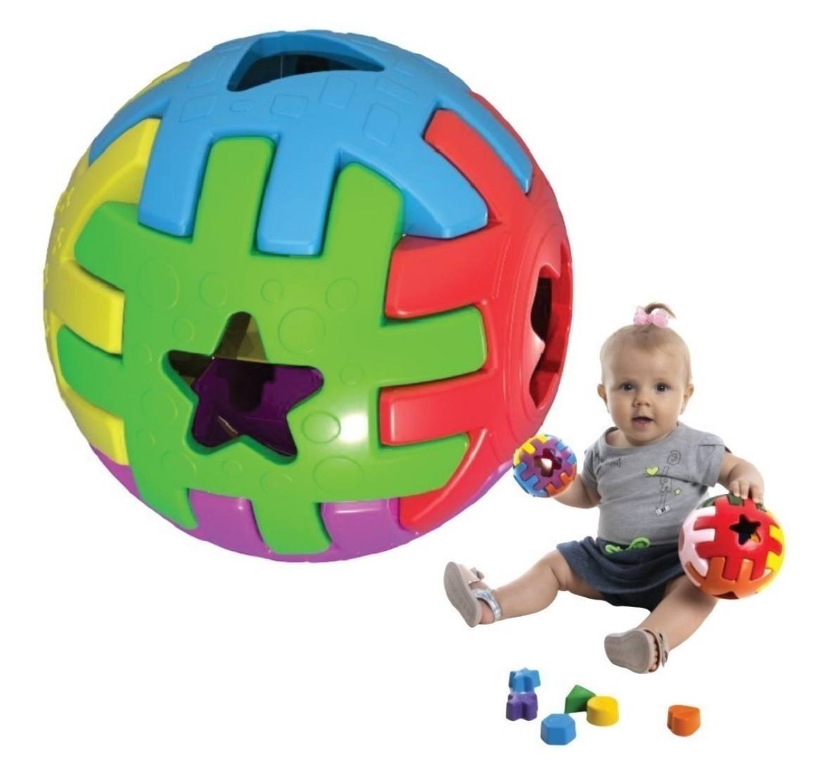 Kendy, Brinquedo Educativo de Encaixar, Bola Super, com Blocos, Colorido