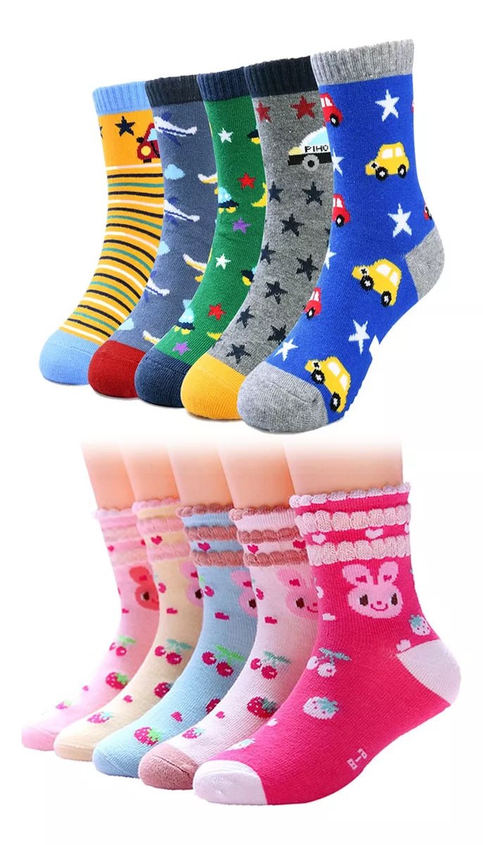 Kit 12 Pares Meia Infantil Bebe Menina Menino Antiderrapante