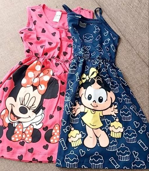 Kit 2 Vestidos Infantil menina 100%algodão fio 30 excelente qualidade