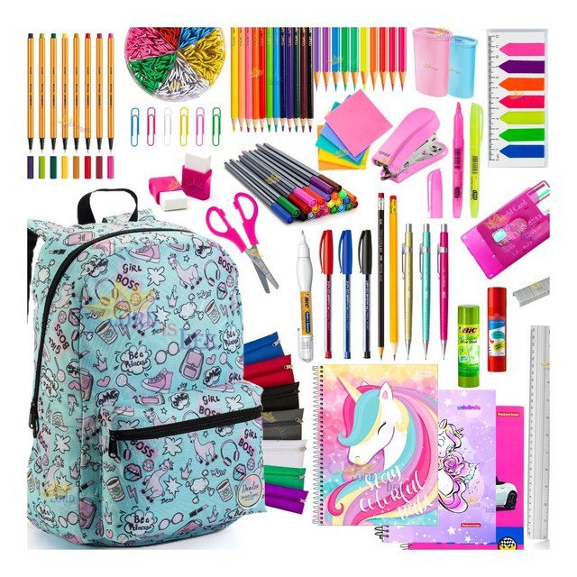 *Kit Completo Material Escolar Ensino Fundamental Menina *