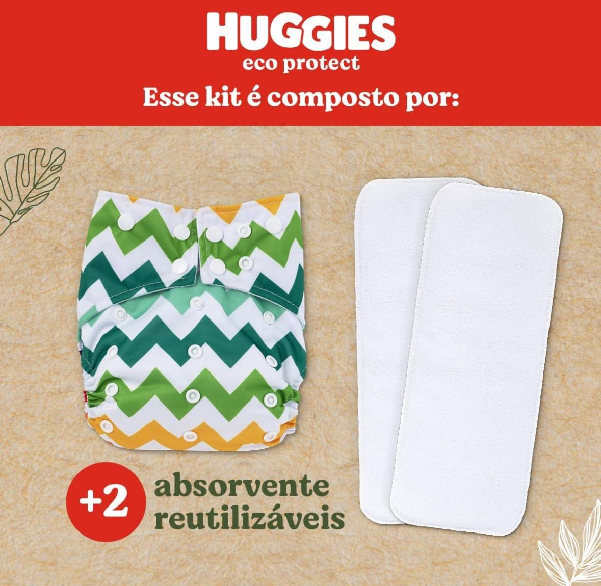 LANÇAMENTO❗️Huggies Kit Fralda Reutilizável Eco Protect - listrado