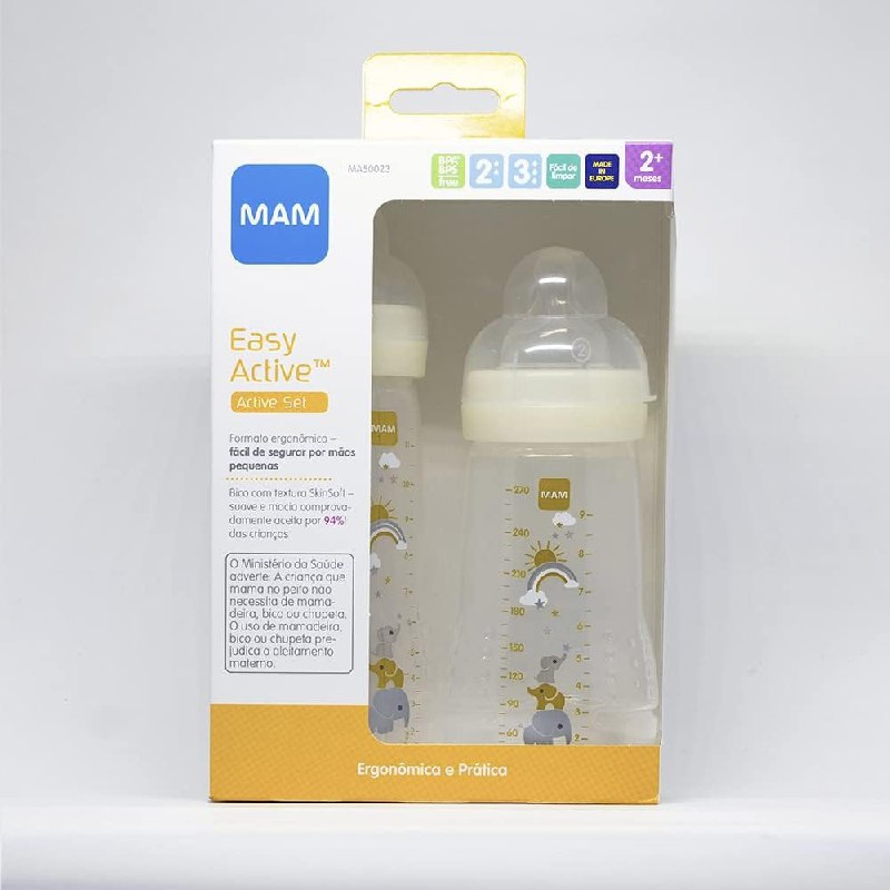 MAMadeira MAM - Easy Active Set - Mamadeiras de 270ml e 330ml - Neutra