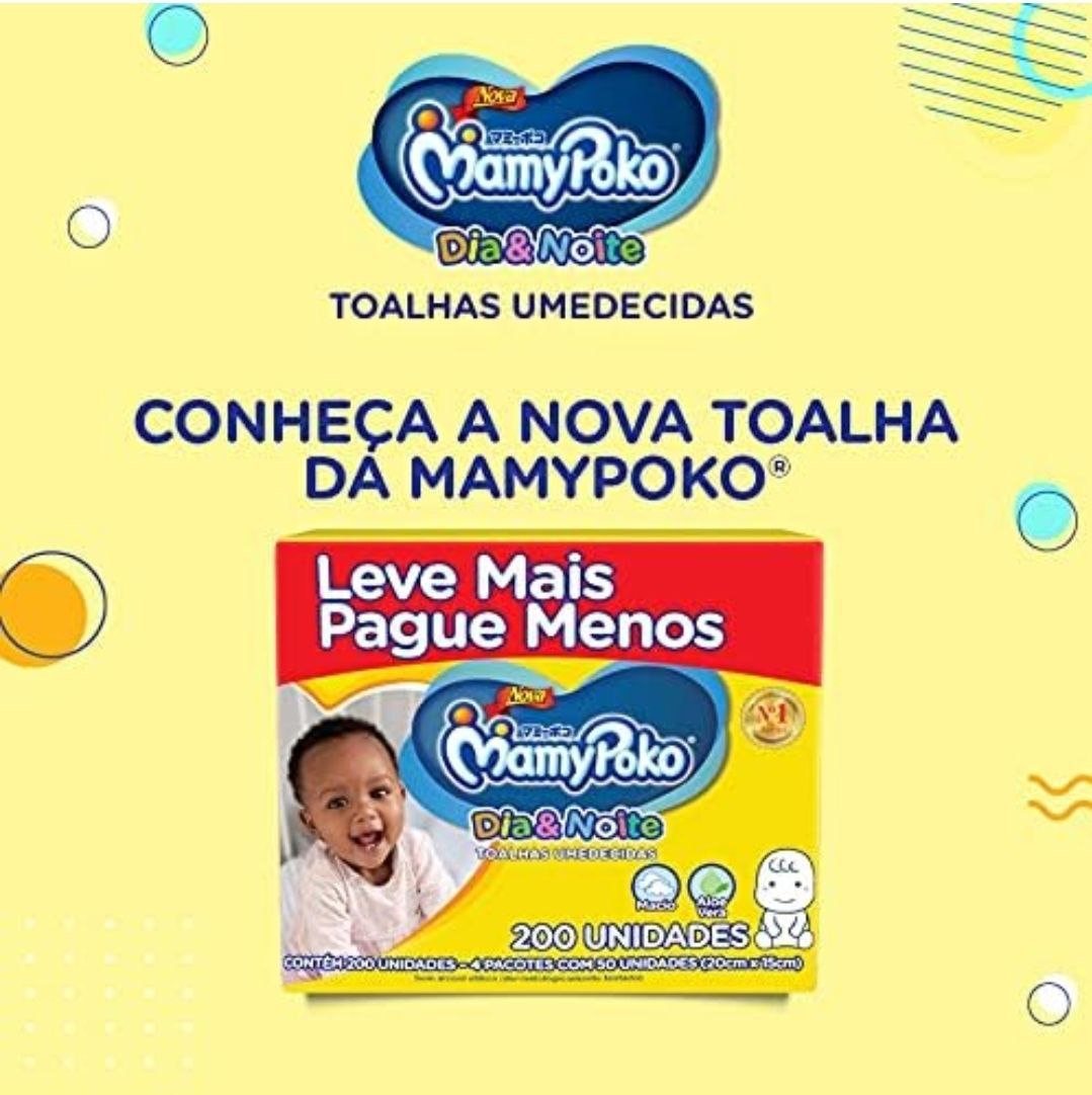 MamyPoko Toalhas Umedecidas Dia&Noite 200 Unidades