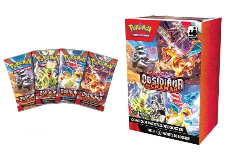 Mini Display Pokémon Escarlate E Violeta 3 Obsidiana Em Chamas