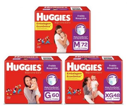 Fralda Huggies Roupinha Supreme Care M, G e XG