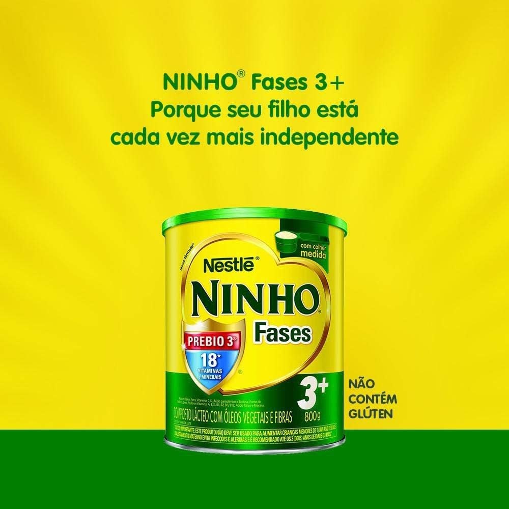 Ninho - Composto Lácteo Fases 3+, 800g