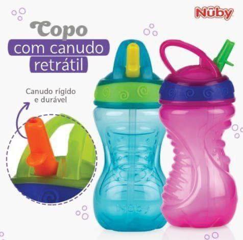 Nûby Copo Com Canudo 300 Ml Verde Água
