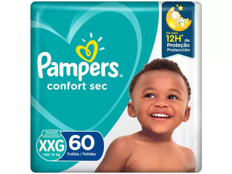 PAMPERS CONFORT SEC  XXG - 60 Unidades -