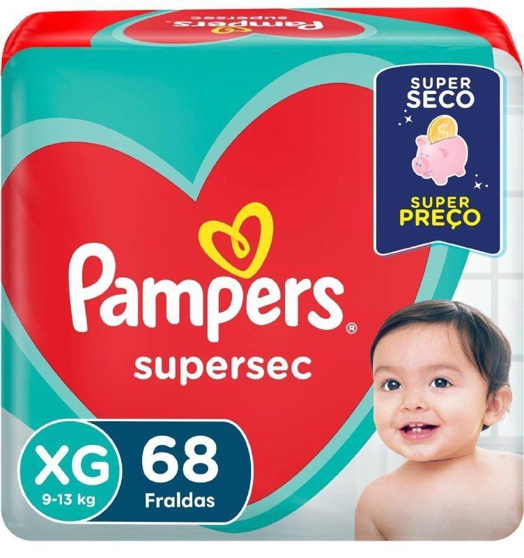Pampers Fraldas Supersec Xg 68 Unidades