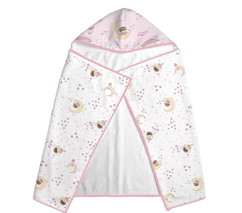 Papi Textil Toalha De Banho Felpuda Papi C/ Capuz Estampado Para Bebê 90Cm X 70Cm Contém 01 Un