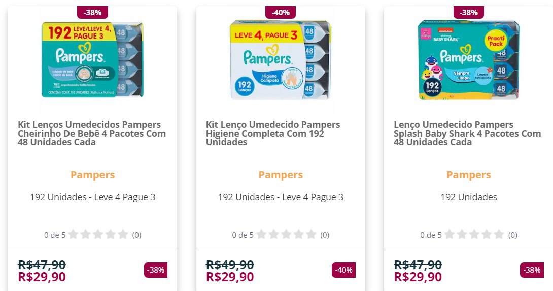 👶🏻🚼 Sai á R$ 7,47 cada Pacotinho!