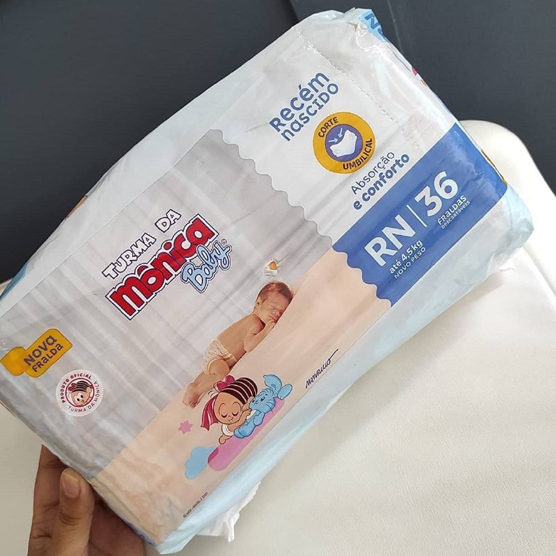 Turma da Mônica Baby - Fralda, Jumbo, RN, 36 Unidades