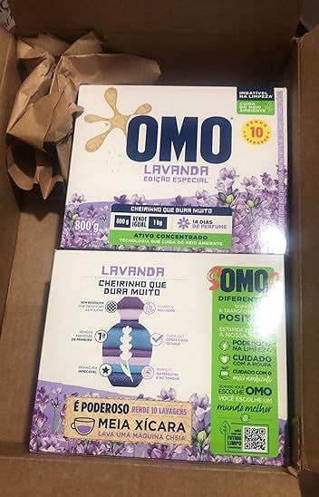 2 Unidades OMO Lava-Roupas Em Pó Com Ativo Concentrado Lavanda 800g