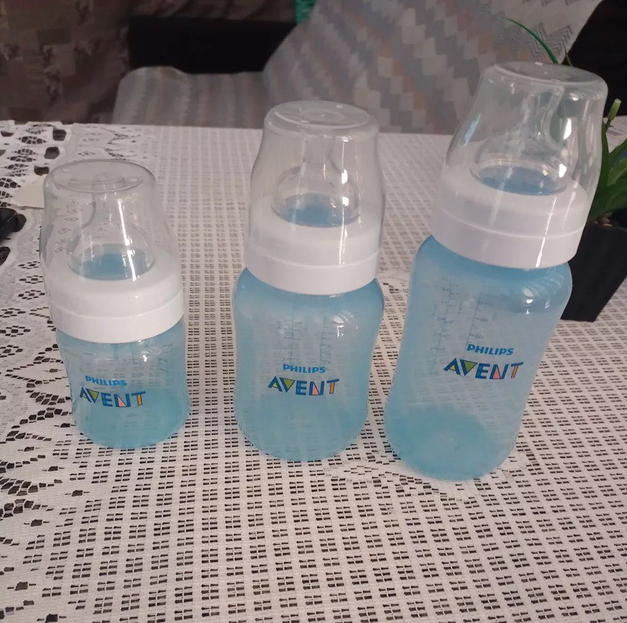 3 Mamadeiras Philips Avent Classic 0 A 6 Meses - Azul