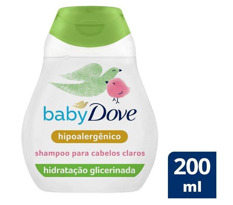 Baby Dove Shampoo Hidratação Glicerinada Camomila 200ml, Branco