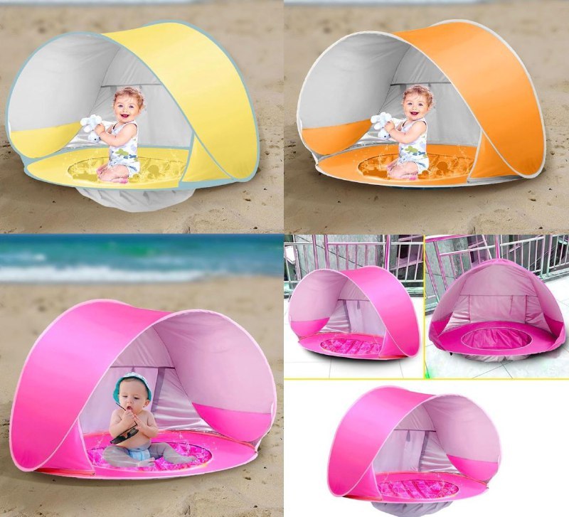 Barraca Infantil De Praia Com Piscina e Proteção Uv