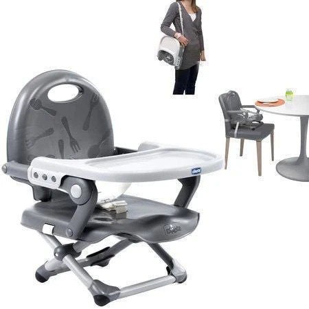 Chicco Pocket Snack Assento Elevatório para Alimentação, Cinza (Dark Grey)