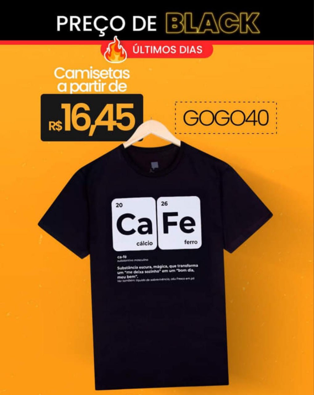 COMPRE CAMISETAS MASCULINAS COM 40% DE DESCONTO.