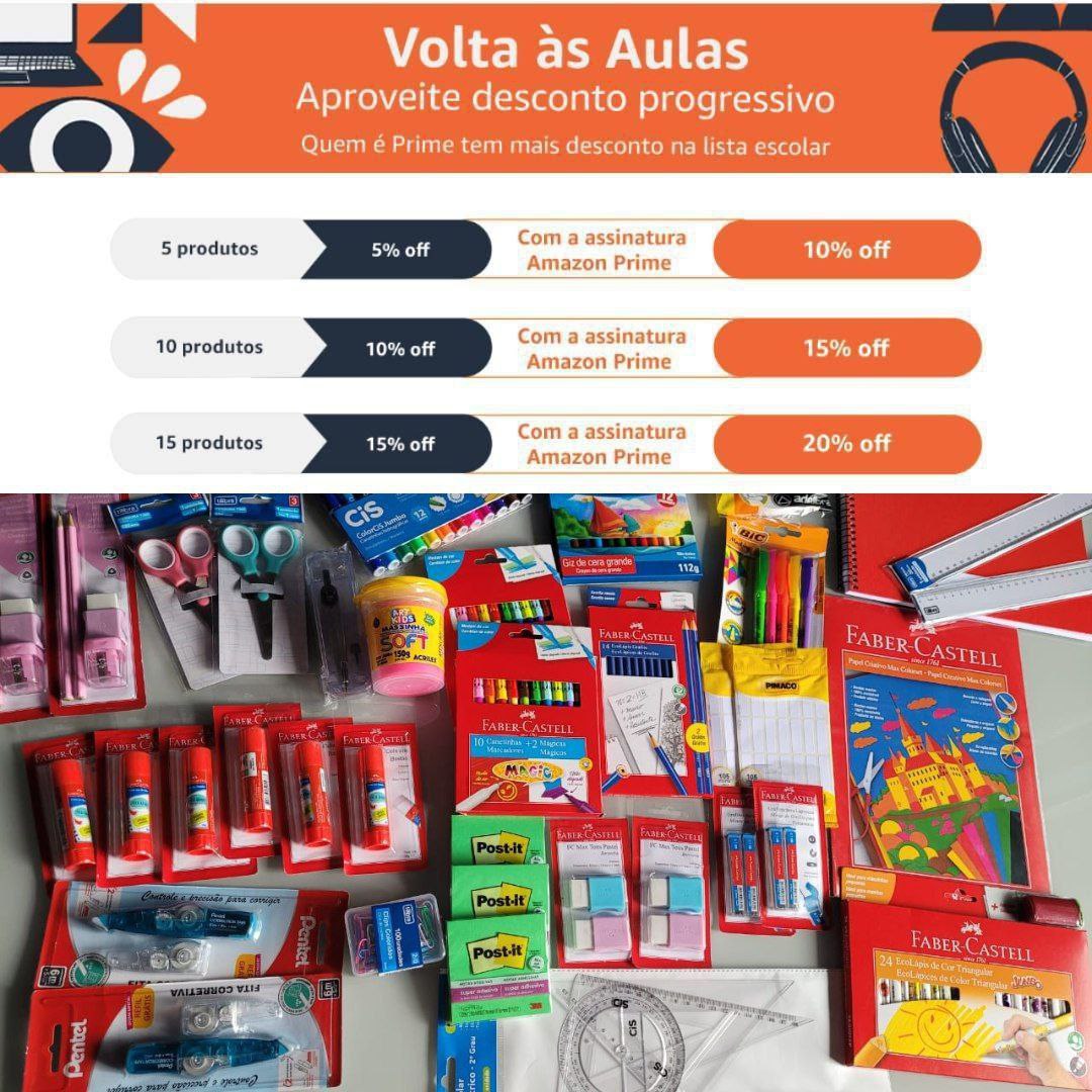 Desconto Progressivo em Material Escolar