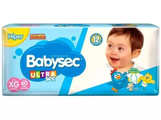 Fralda Babysec Galinha Pintadinha  XG com 60 Unidades