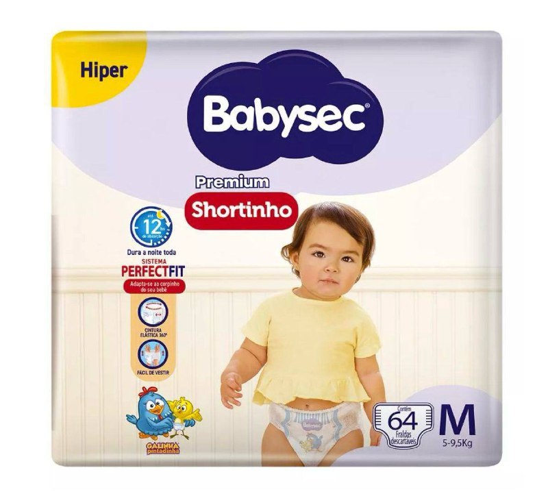 Fralda Babysec Premium Shortinho M 64 unidades
