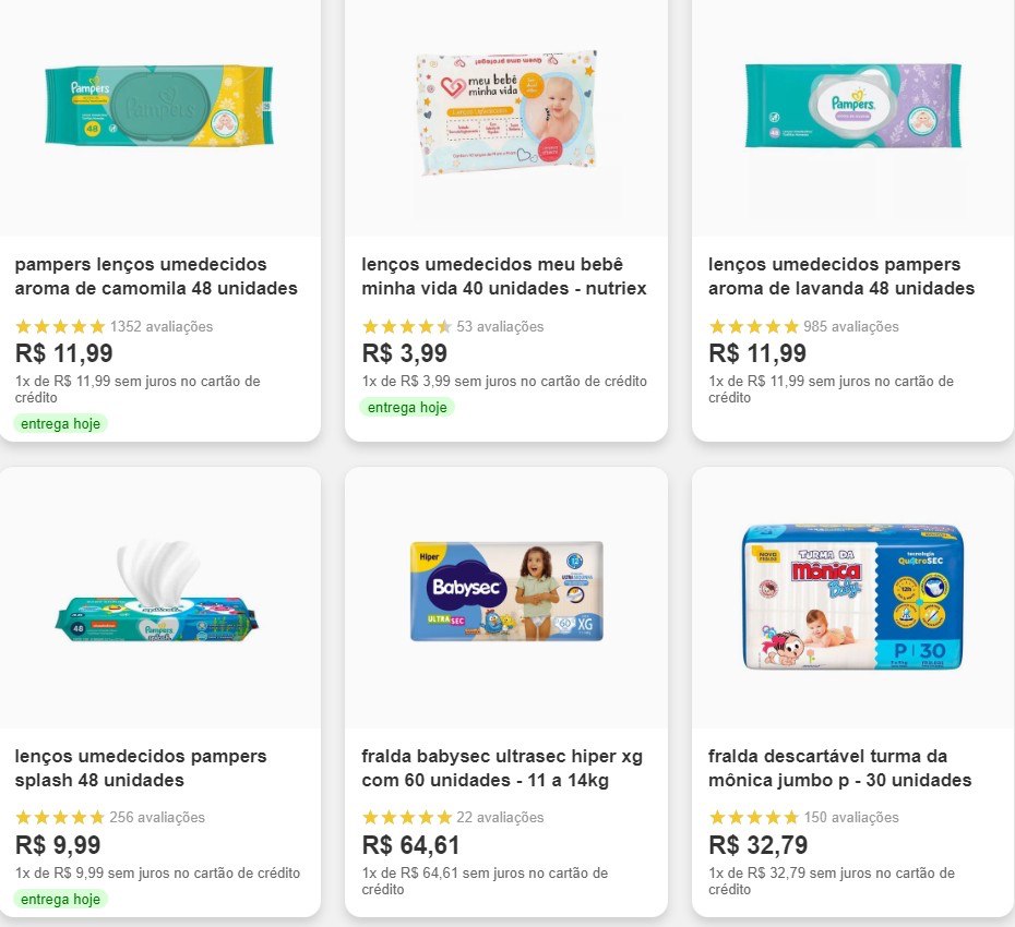 Fralda e Higiene Infantil com até 50% OFF