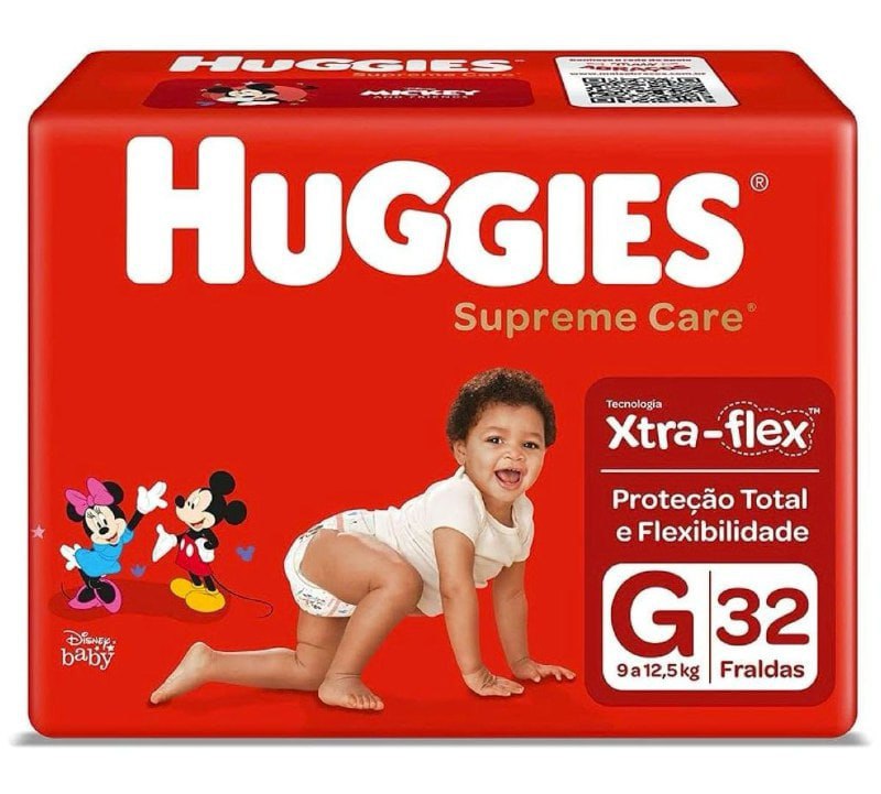 Fralda Huggies Supreme Care G 32 unidades