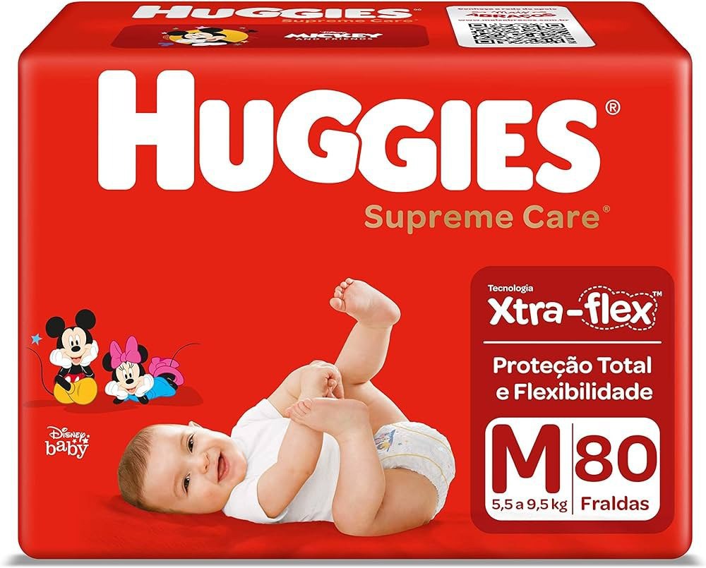 Fralda Huggies Supreme Care M 80 unidades