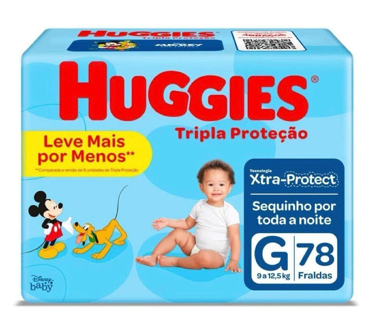Fralda Huggies Tripla Proteção G 78 unidades