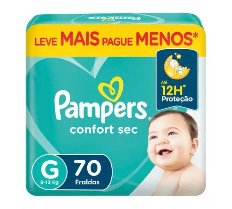 Fralda Pampers Confort Sec G 70 Unidades