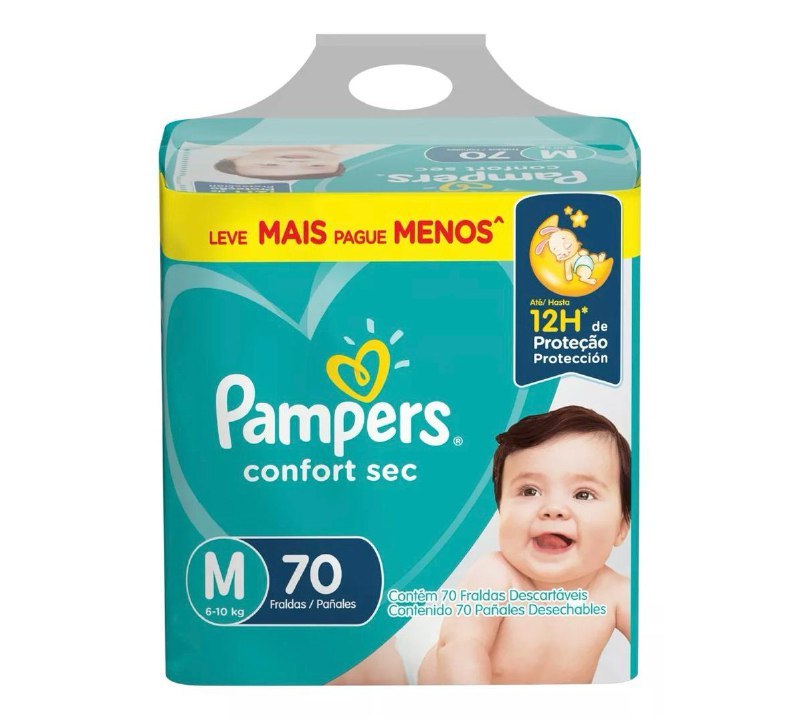 Fralda Pampers Confort Sec M 70 Unidades