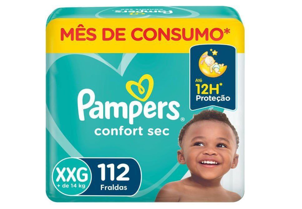 Fralda Pampers Confort Sec XXG 112 Unidades