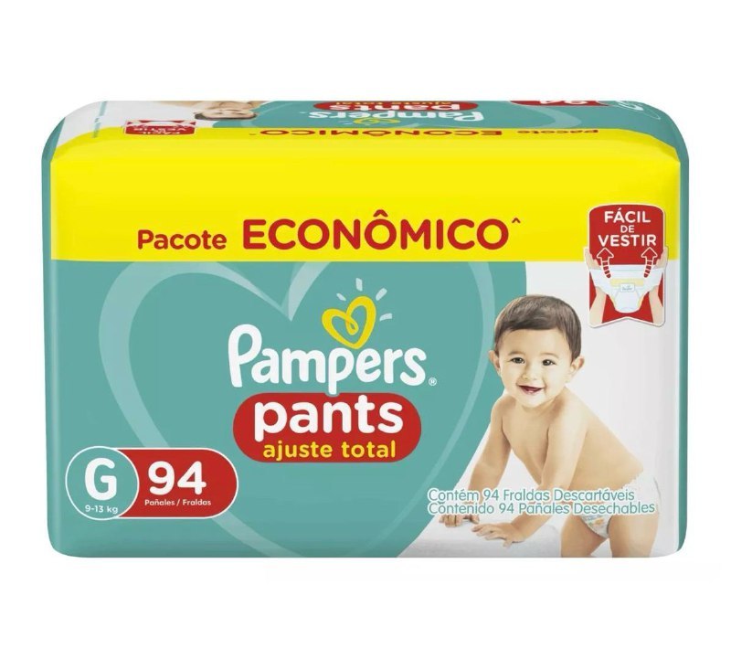Fralda Pampers Pants Ajuste Total G 94 Unidades