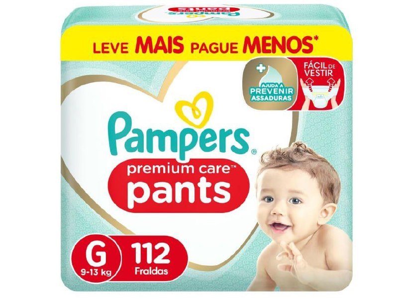Fralda Pampers Pants Premium Care G 112 unidades