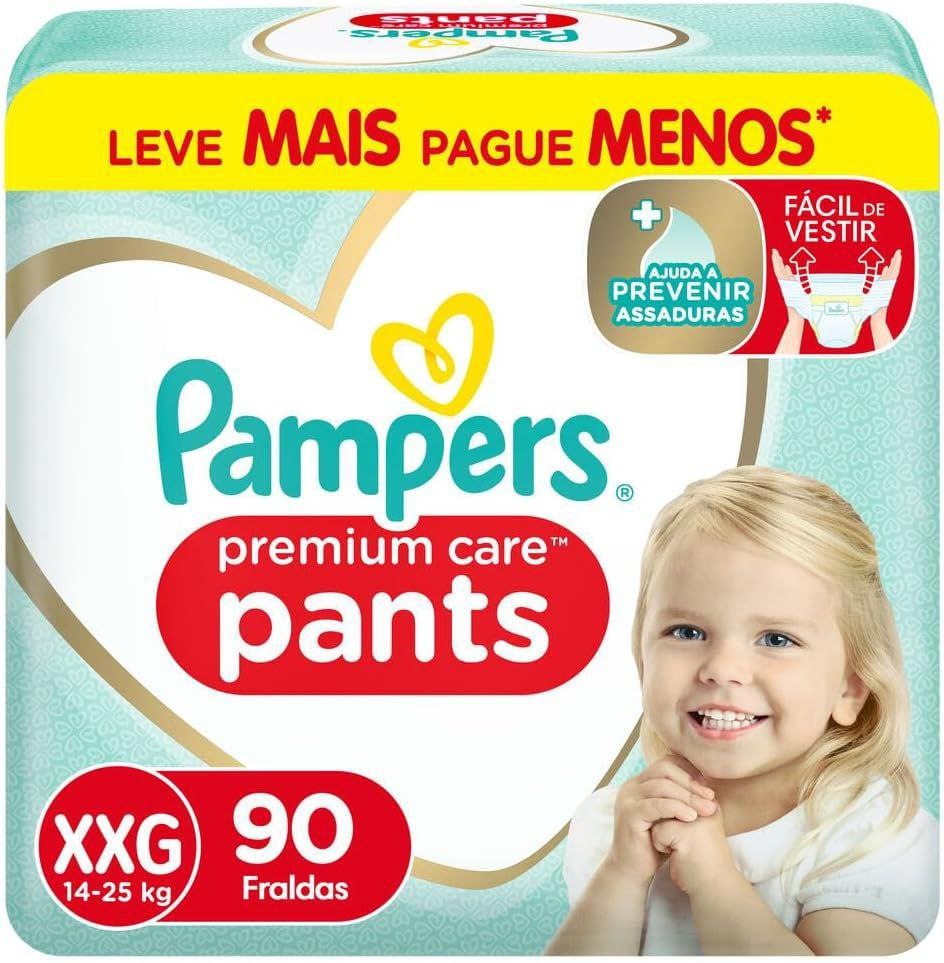 Fralda Pampers Pants Premium Care XXG 90 unidades