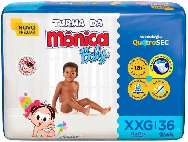 Fralda Turma da Monica Baby XXG com 36 Unidades