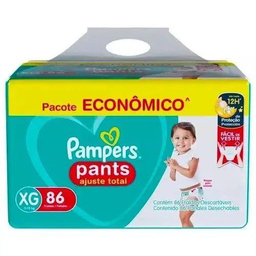Fraldas Pampers Ajuste Total Pants XG com 86