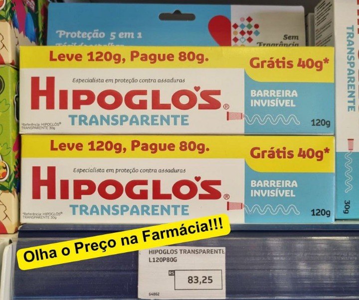 Hipoglós Transparente Creme Preventivo De Assaduras Leve 120g Pague 80g