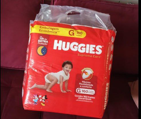 HUGGIES Fralda Supreme Care G - 160 fraldas, Cor: Vermelho