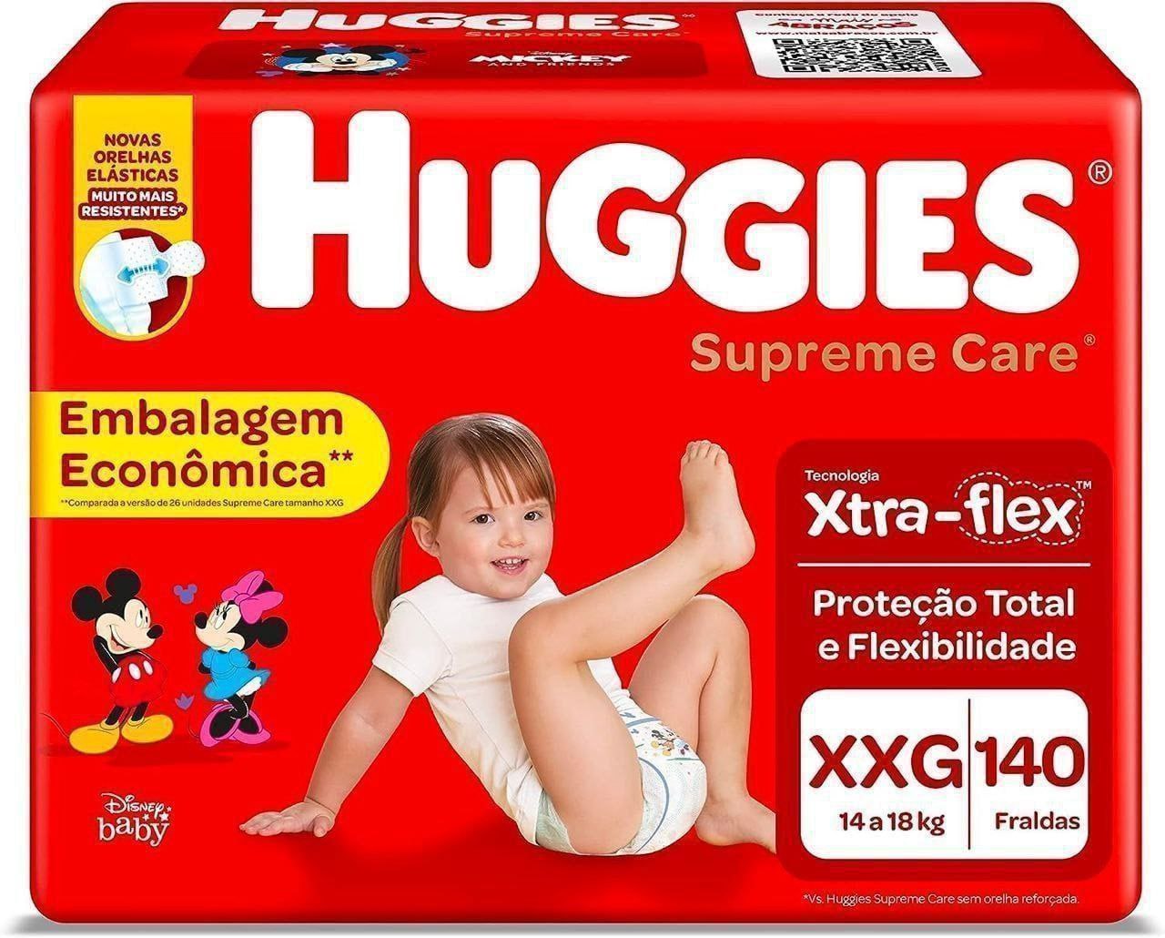HUGGIES Fralda Supreme Care XXG - 140 fraldas, Cor: Vermelho
