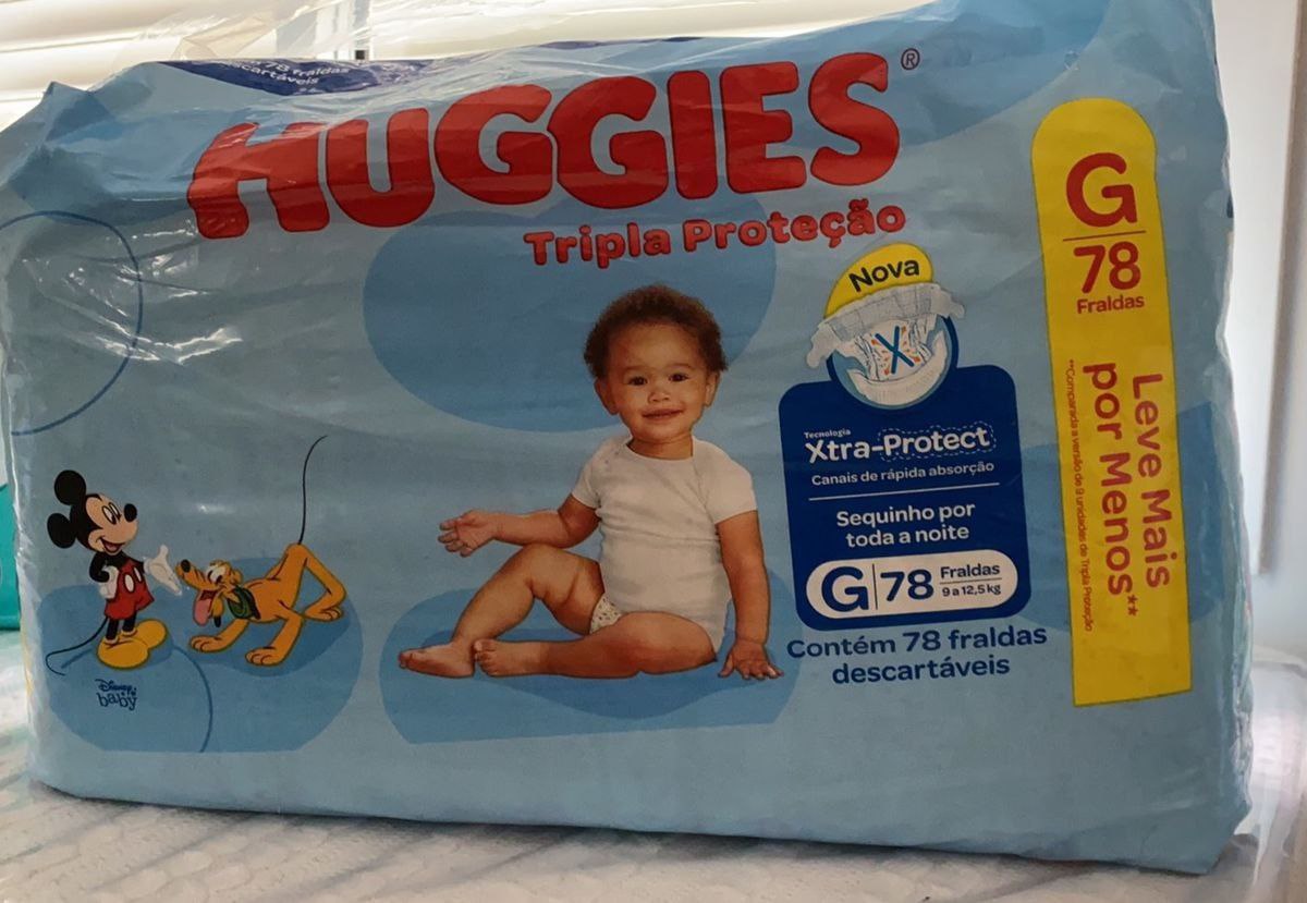 Huggies Tripla Proteção - Fralda descartável, Tamanho G, 78 Fraldas