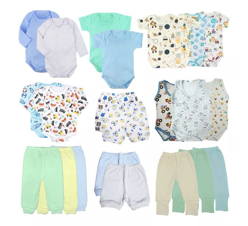 Kit 23 Peças Enxoval Completo Roupa De Bebê - Masculino (Tamanho P)