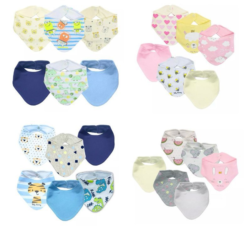 Kit Babador Bandana Suedine Duplo Algodão 6 unidades