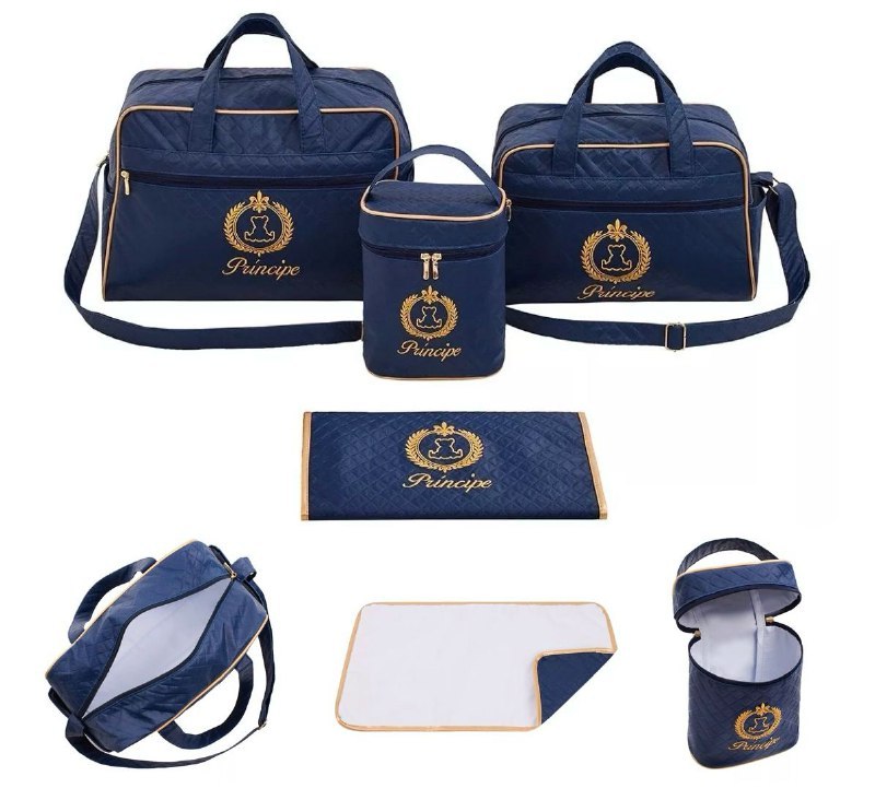 Kit Bolsa Bebê Saída Maternidade Azul Marinho